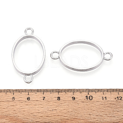 Alloy Oval Open Back Bezel Connector Charms FIND-WH0521-15B-1