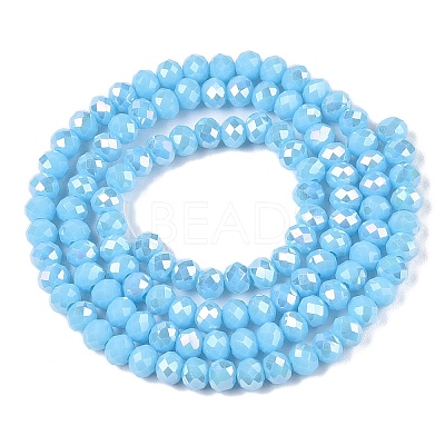 Electroplate Glass Beads Strands EGLA-A044-P3mm-B08-1