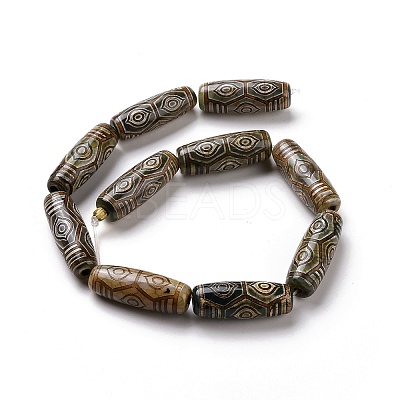 Tibetan Style dZi Beads X-TDZI-E004-15-1