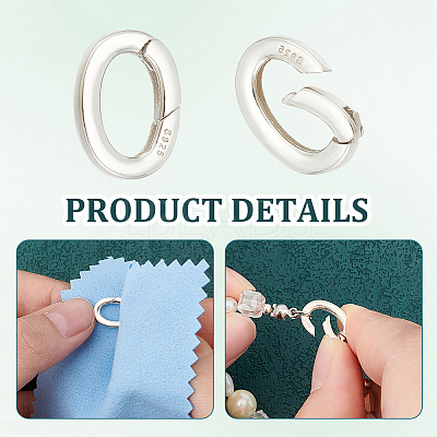 2Pcs Oval Spring Gate Rings FIND-UN0003-34A-1