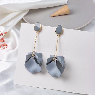 Spray Painted Alloy Enamel Dangle Stud Earrings FS-WG98629-09-1