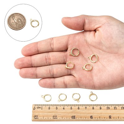 Brass Huggie Hoop Earring Findings KK-L179-04G-1
