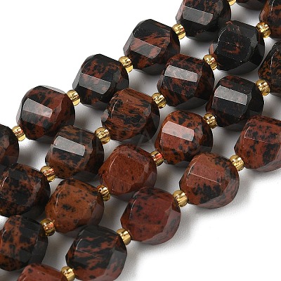 Natural Mahogany Obsidian Beads Strands G-U023-A12-01-1