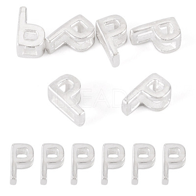 6Pcs 925 Sterling Silver Hollow Initial Beads STER-TA0001-53P-1