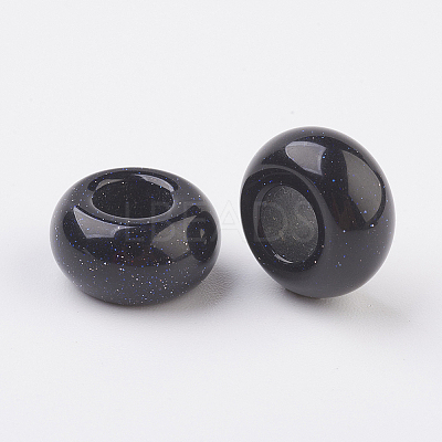Synthetic Blue Goldstone European Beads LS-X-G-G740-14x8mm-17-1