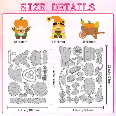 Autumn Gnome Carbon Steel Cutting Dies Stencils DIY-WH0309-2186-1
