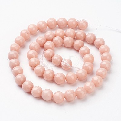 Natural Mashan Jade Round Beads Strands X-G-D263-8mm-XS22-1