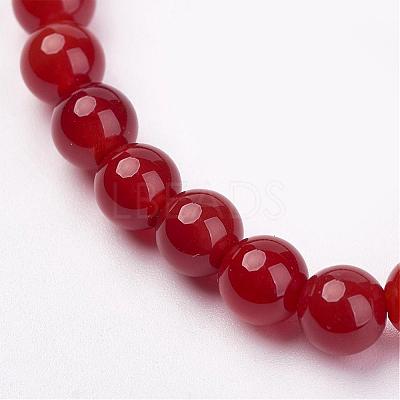 Natural Carnelian(Dyed) Stretch Bracelets G-N0264-08-1