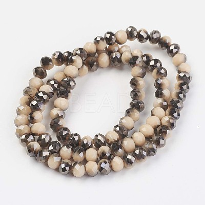 Electroplate Opaque Glass Beads Strands EGLA-A034-P4mm-P07-1