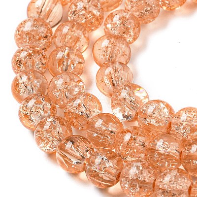Spray Painted Crackle Glass Beads Strands CCG-Q001-6mm-05-1