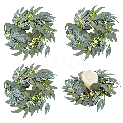 Spun Silk Cloth with PE Plastic Garland for Candle AJEW-WH0314-804A-1