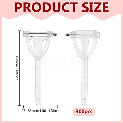 300Pcs Stainless Steel Plastic Brooch Findings KY-MA0001-01-1