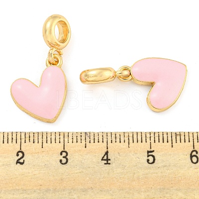 Rack Plating Alloy Enamel Heart European Dangle Charms FIND-B034-20G-1