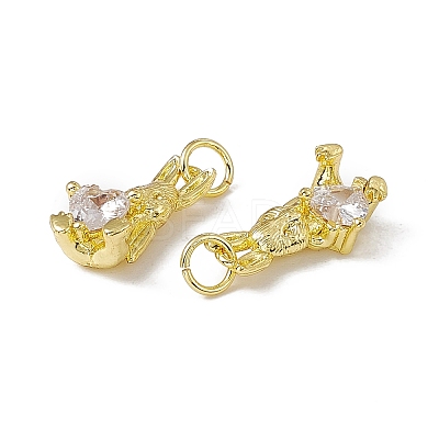 Rack Plating Brass Cubic Zirconia Pendants KK-C007-20G-1