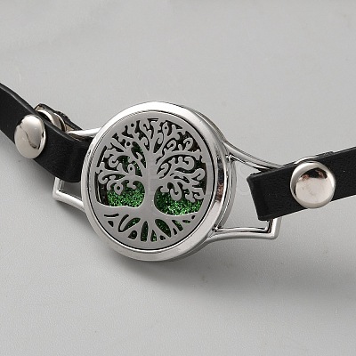 Leather & Alloy Watch Bands AJEW-WH0248-692P-03-1