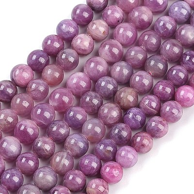 Natural Gemstone Ruby Round Beads Strands G-O017-6mm-06-01-1
