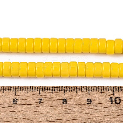 Opaque Solid Color Glass Beads Strands GLAA-N026-3x6mm-13-1