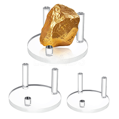 3Pcs 3 Styles Flat Round Acrylic Base Display Easel Stands ODIS-GA0001-59-1