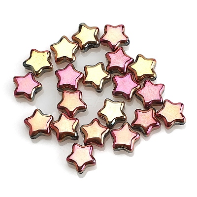 Electroplate Transparent Glass Beads GLAA-WH0033-128B-01-1