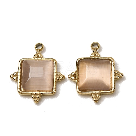 303 Stainless Steel & Cat Eye Pendants CE-CBA1E47-10G-1