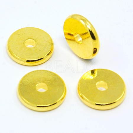 Flat Round Brass Spacer Beads KK-N002A-G-1