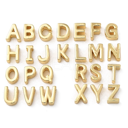 26Pcs Rack Plating Brass Slide Charms KK-M254-15G-RS-1