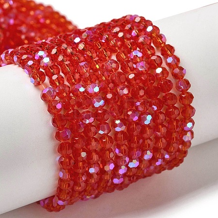 Electroplate Transparent Glass Beads Strands EGLA-A035-T3mm-L01-1