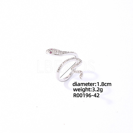 Snake Platinum Brass Cuff Ring CL6952-5-1