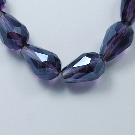Electroplate Glass Beads Strands EGLA-R008-15x10mm-15-1