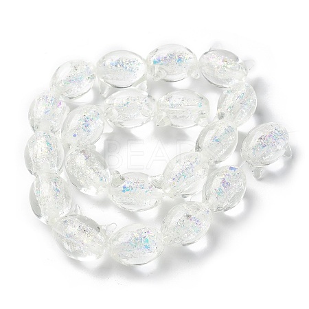 Handmade Foil Lampwork Beads Strands FOIL-Z001-04E-1
