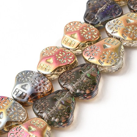 Transparent Electroplate Glass Beads Strands EGLA-F158-HR05-1