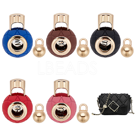 WADORN 5 Sets 5 Colors Spray Painted Zinc Alloy Cord Lock Clasp FIND-WR0006-42-1