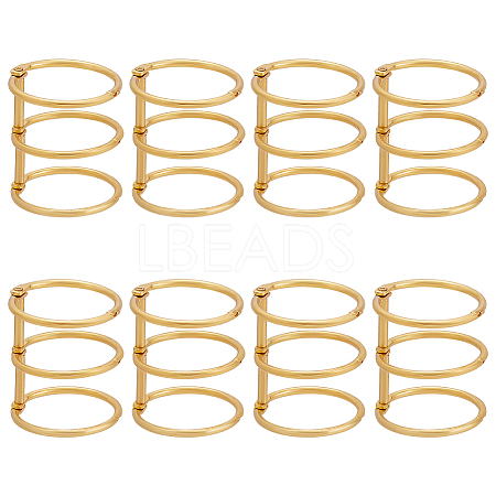 Iron 3 Ring Loose Leaf Book Binder Hinged Clamp FIND-WH0148-173-1