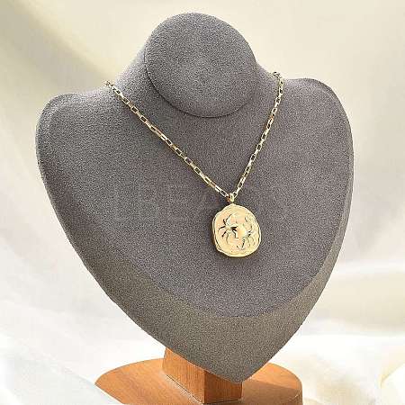 304 Stainless Steel Constellation Pendant Necklaces NJEW-K392-01G-04-1