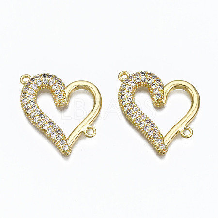 Brass Micro Pave Clear Cubic Zirconia Links Connectors ZIRC-N039-113-NF-1