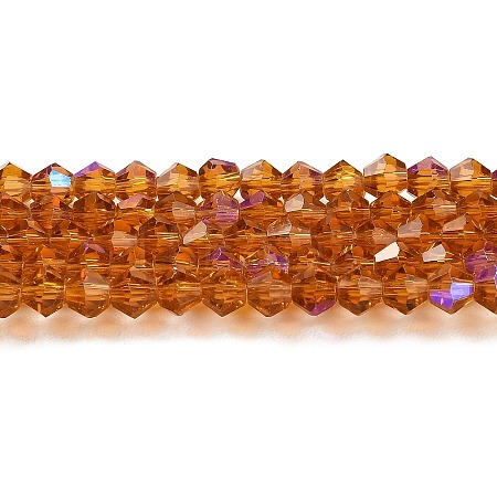 Transparent Electroplate Glass Beads Strands EGLA-A039-T4mm-L28-1