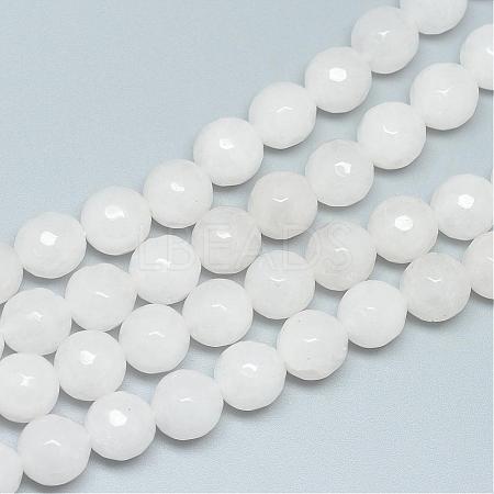 Natural White Jade Beads Strands G-R346-8mm-08-1