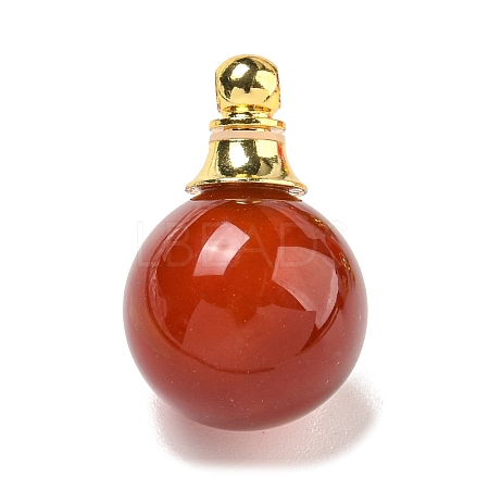 Natural Dyed & Heated Carnelian Perfume Bottle Pendants G-K338-22G-13-1
