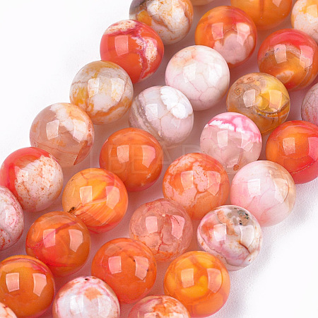 Dyed Natural Agate Beads Strands G-T109-12mm-07-1
