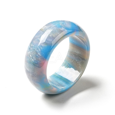 Resin Plain Band Finger Ring for Women RJEW-C034-01F-1