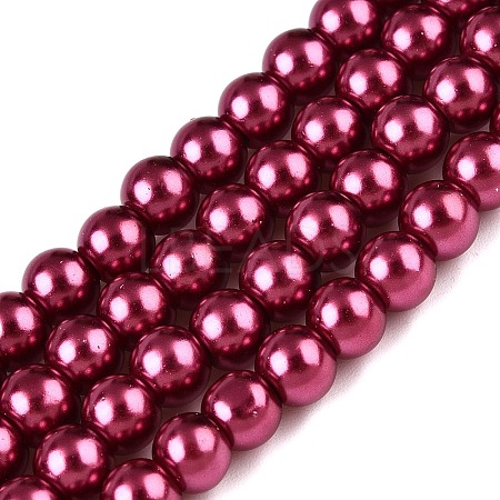 Baking Paint Pearlized Glass Pearl Round Bead Strands HY-Q003-10mm-14-1