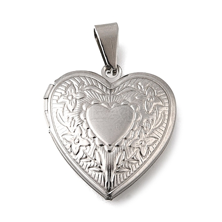 316 Stainless Steel Locket Pendants STAS-C123-02A-P-1
