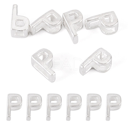 6Pcs 925 Sterling Silver Hollow Initial Beads STER-TA0001-53P-1