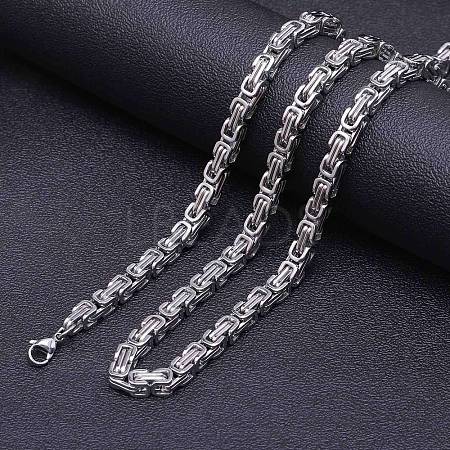 Titanium Steel Byzantine Chain Necklace for Men's FS-WG56795-02-1