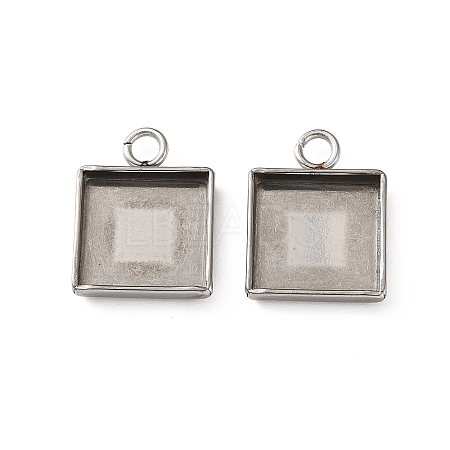 304 Stainless Steel Pendant Cabochon Settings STAS-Z201-02P-03-1