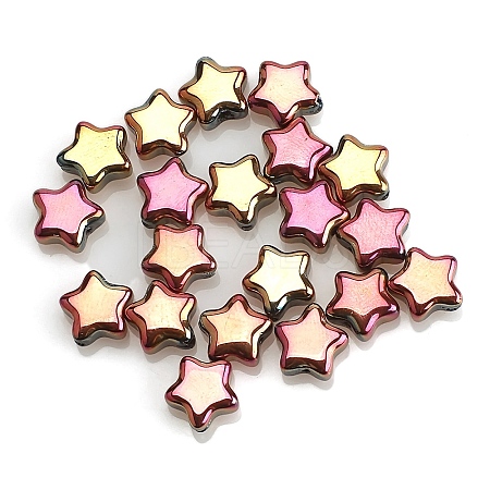 Electroplate Transparent Glass Beads GLAA-WH0033-128B-01-1