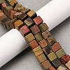 Natural Picasso Stone/Polychrome Jasper Beads Strands G-B155-C10-8x8mm-1
