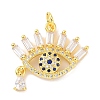 Real 18K Gold Plated Brass Micro Pave Cubic Zirconia Pendants KK-L209-036G-02-1