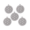 Non-Tarnish 201 Stainless Steel Sacred Geometric Pendants STAS-S105-JN899-1-2