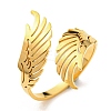 304 Stainless Steel Double Wing Open Cuff Ring RJEW-F149-01G-1